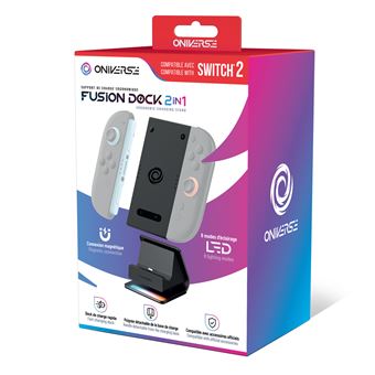 Support de charge Oniverse Fusion Dock 2 Joycons + Controller Grip pour Nintendo Switch 2 Noir