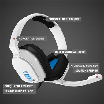 Micro-casque Astro A10 circum-aural Blanc et Bleu