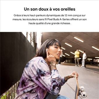 Google Pixel Buds A-Series - Écouteurs sans fil avec micro - intra-auriculaire - Bluetooth - isolation acoustique - Charbon