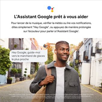 Google Pixel Buds A-Series - Écouteurs sans fil avec micro - intra-auriculaire - Bluetooth - isolation acoustique - Charbon
