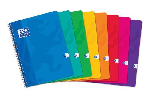 Oxford Cahier Essential Spiral&eacute; 180 Pages Sey&egrave;s 24 X 32 Cm. Couverture Carte Assortis