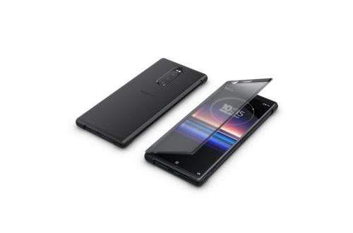 Sony Style Cover Touch SCTI30 - Flip cover voor mobiele telefoon - polycarbonaat, thermoplastic polyurethaan (TPU) - zwart, transparant - voor Sony XPERIA 1