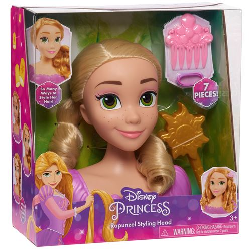 Disney Multicolore Poupée Raiponce Tête À Coiffer
