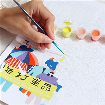 Peinture au numéro La Petite Epicerie Umbrella Revolution par Tara Deacon
