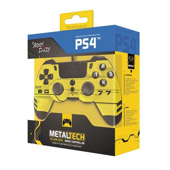 Manette avec fil SteelPlay MetalTech pour PS4 Jaune