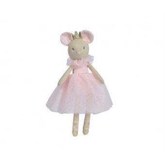 Personnage en peluche Nicotoy Ballerine Souris Robe Rose 33 cm