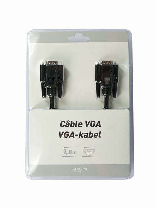 TEMIUM CABLE VGA 1,8M BLACK