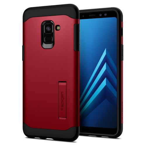Spigen Slim Armor - Achterzijde behuizing voor mobiele telefoon - polycarbonaat, thermoplastic polyurethaan (TPU) - merlot rood - voor Samsung Galaxy A8 (2018)