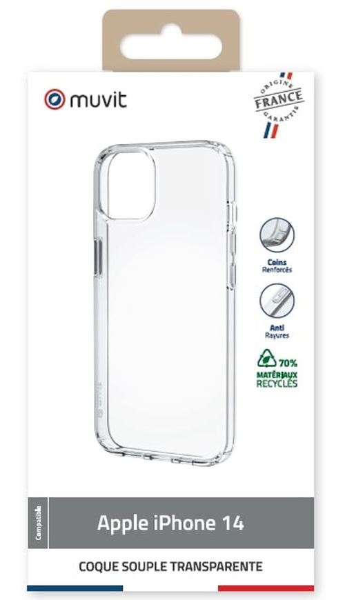 Coque souple Muvit For France iPhone 14 Transparent