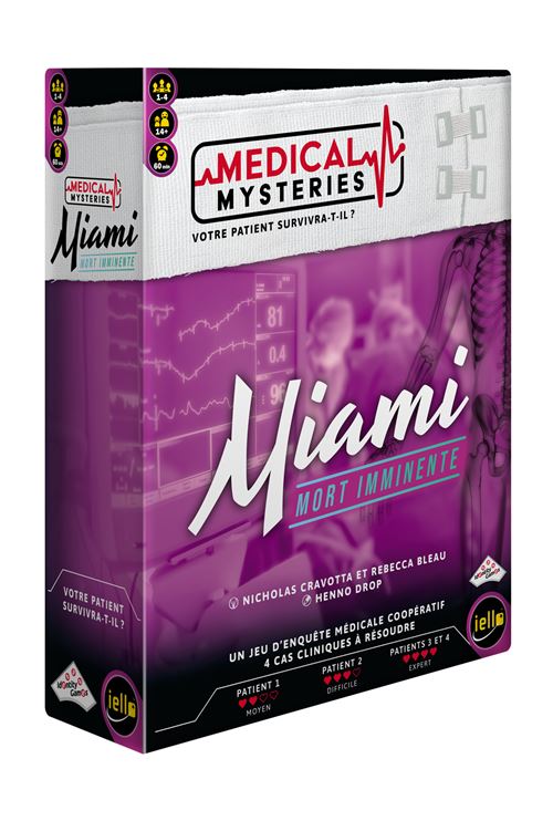 Boite de Jeu d'enquête Iello Medical Mysteries : Miami