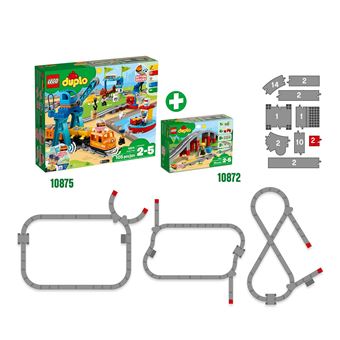 LEGO 10872 DUPLO Town Les Rails Et Le Pont Du Train, jouet pour enfant