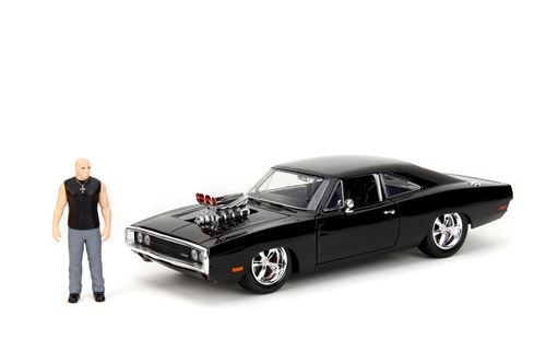 Voiture Jada 1:24 Dodge Charger with Dom Toeretto Figure Black FF 1970 - Jada