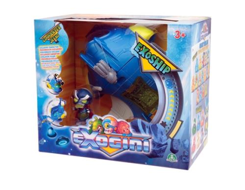 Coffret Figurine et Vaisseau spatial Exogini Exoship Bleu