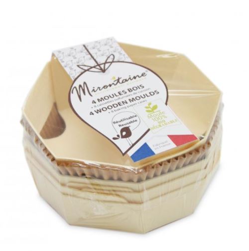Set de 4 mini-moules à gâteaux et 8 caissettes sulfurisées de cuisson Mirontaine