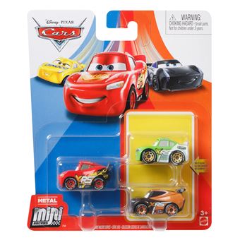 Pack de 3 mini véhicules Disney Cars Modèle aléatoire