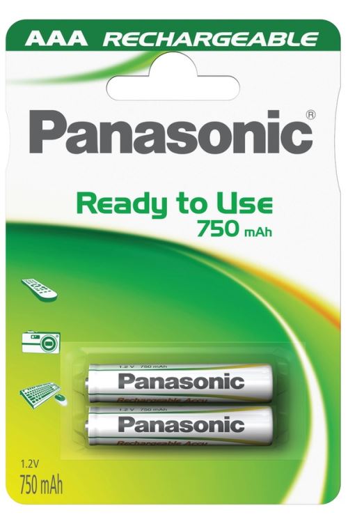 Pack de 2 piles rechargeables Panasonic Evolta AAA LR03