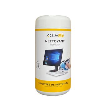 Boîte De 100 Lingettes Imprégnées Pour écran, Clavier Et Surfaces - Nettoyage Facile Et Rapide - Sans Parfum, Léger (0,31 Kg)