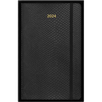 Agenda civil semainier Moleskine 2024 12 mois Grand Format Boîte Cadeau Precious Ethical Boa Noir