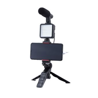 Pack Trépied Muvit pour Vlogging vidéo + LED + Microphone Noir - 1