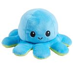 Animal en peluche Fortus Pieuvre réversible XL Bleu et Vert