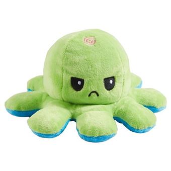 Animal en peluche Fortus Pieuvre réversible XL Bleu et Vert