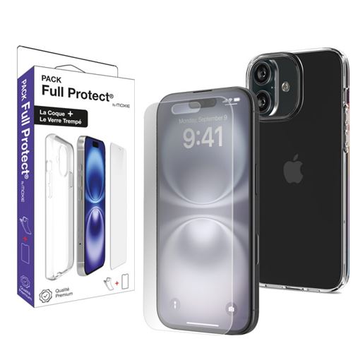 Pack 1 Housse TPU transparente + 1 verre trempé 2.5D iPhone - vue 2