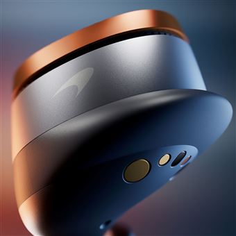 Ecouteurs intra-auriculaires sans fil Bowers & Wilkins Pi8 Edition McLaren Bluetooth avec réduction active du bruit Gris métallisé et Orange Papaye