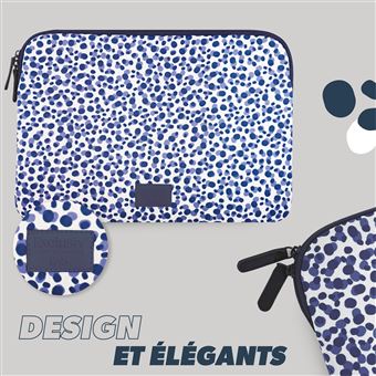 Housse T'nB Exclusiv' Blueberry Blanc et Bleu pour PC Portable de 13" à 14"