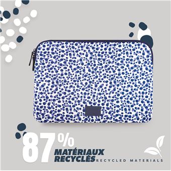 Housse T'nB Exclusiv' Blueberry Blanc et Bleu pour PC Portable de 13" à 14"