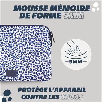 Housse T'nB Exclusiv' Blueberry Blanc et Bleu pour PC Portable de 13" à 14"