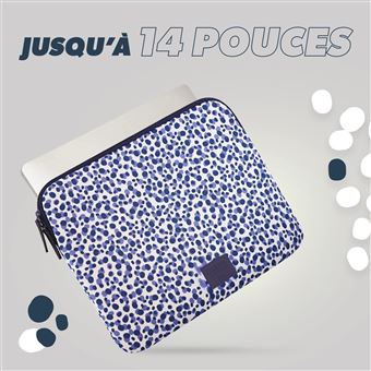Housse T'nB Exclusiv' Blueberry Blanc et Bleu pour PC Portable de 13" à 14"