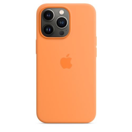 Coque en silicone Apple avec MagSafe pour iPhone 13 Pro Orangé