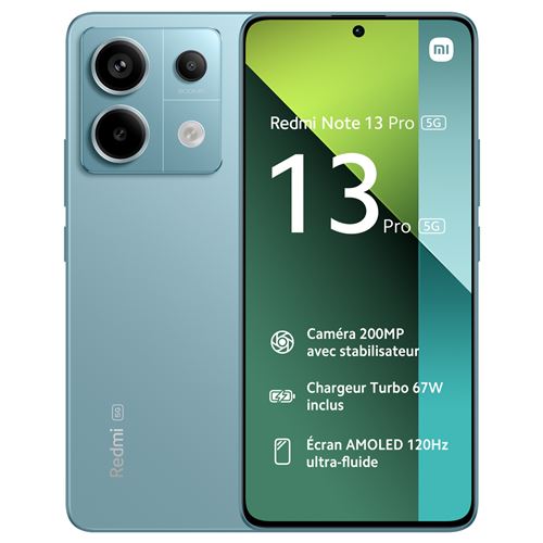 Smartphone Xiaomi Redmi Note 13 Pro 5G 6.67" Double SIM 256 Go Bleu