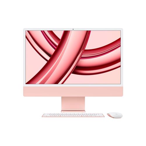 Apple iMac 24 écran retina 4,5K 256 Go 8 Go RAM Puce M3 CPU 8 cœurs GPU 10 cœurs Rose Reconditionné