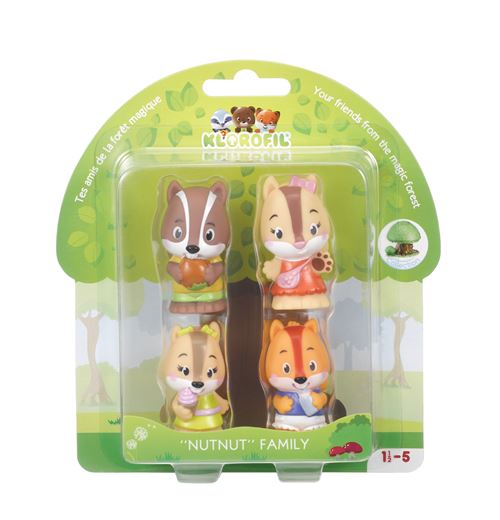 Vulli - collection klorofil - lot de 4 personnages famille ""nutnut