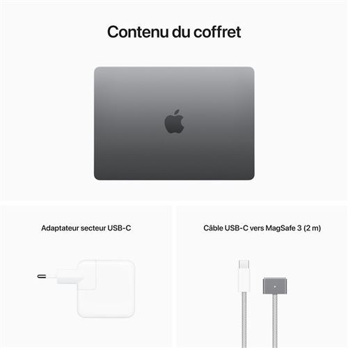 Cto macbook air 13 pouces: puce apple m2 avec cpu 8 c¿urs et gpu
