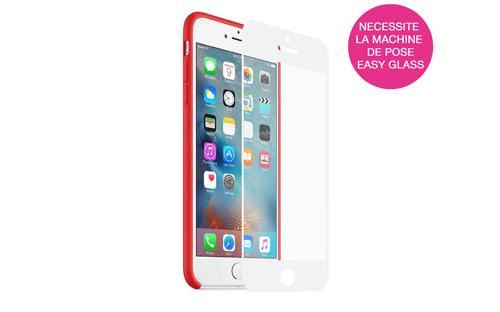 MW Case Friendly Glass - Protection d'écran pour téléphone portable - couleur de cadre white - pour Apple iPhone 7 Plus, 8 Plus
