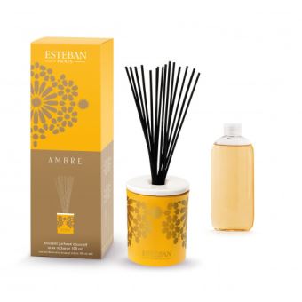 Bouquet parfume décoratif avec recharge Esteban Ambre 100 ml