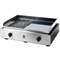 Barbecue et plancha électrique Krampouz Duo K GECIO2OA 3500 W Argent