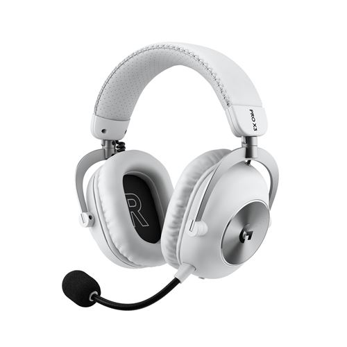 Casque PC gaming circum-aural sans fil et filaire Logitech Pro X3 Lightspeed Blanc pour PC PS4 et PS5