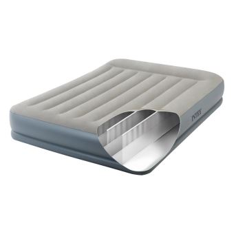 Intex Prestige Downy - Matelas gonflable - 2 personnes - Avec pompe sur batteries et
