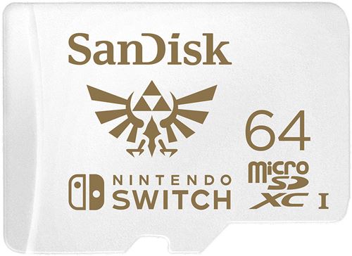 Carte mémoire microSD SanDisk SDSQXAT-064G-GNCZN 64 Go pour Nintendo Switch Blanc