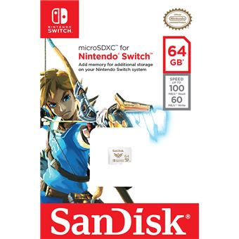 Carte mémoire microSD SanDisk SDSQXAT-064G-GNCZN 64 Go pour Nintendo Switch Blanc