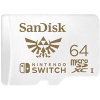 Carte mémoire microSD SanDisk SDSQXAT-064G-GNCZN 64 Go pour Nintendo Switch Blanc
