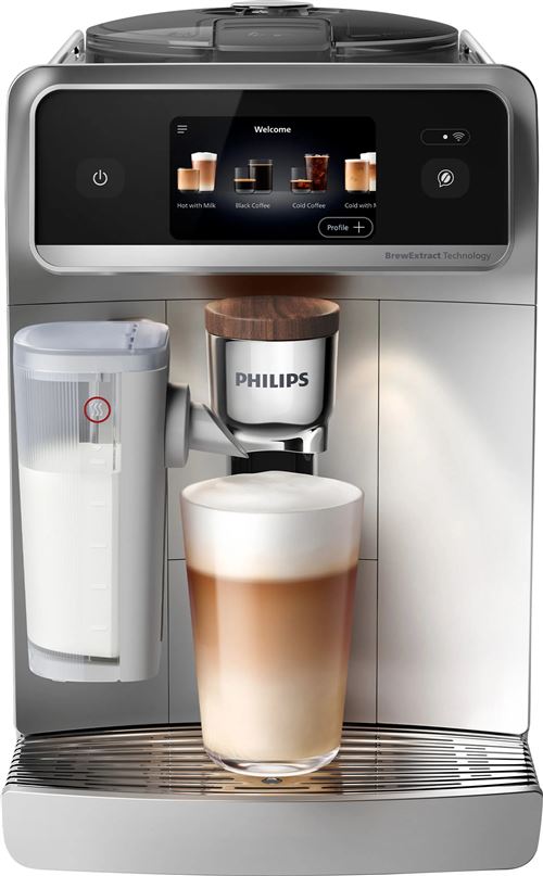 Expresso Broyeur Philips Café Aromis Ep8757/20 Serie 8000 Lattego Pro Chrome/Blanc