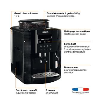 Expresso avec broyeur Krups Essential Automatic EA81P070R 1450 W Noir Reconditionné