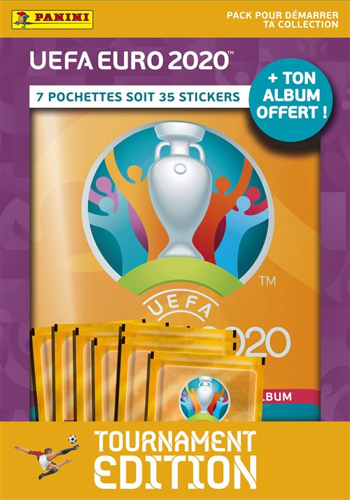 Album 7 pochettes Panini UEFA Euro 2020 Stickers