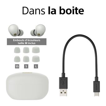 Sony WF-1000XM5 - Écouteurs sans fil avec micro - circum-aural - Bluetooth - Suppresseur de bruit actif