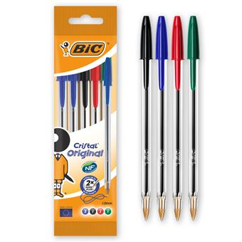 Pochette 5 stylos BIC Cristal Couleurs Assorties