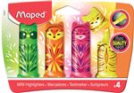 Blister de 4 surligneurs Maped Fluo’Peps Animaux